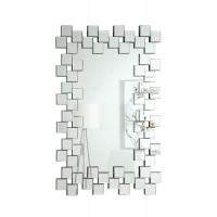 Coaster Furniture 901838 Frameless Wall Mirror with Staggered Tiles Silver